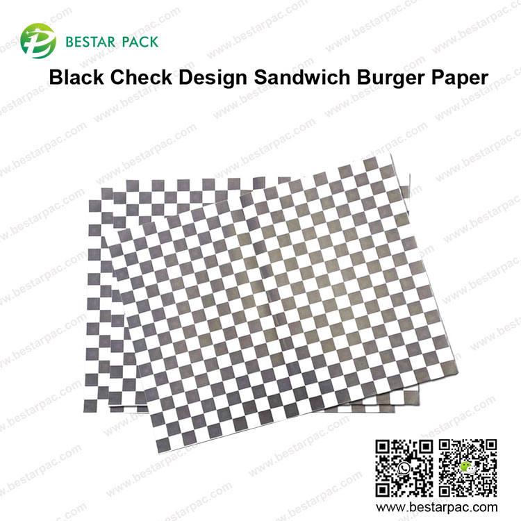 Kertas Burger Sandwich Reka Bentuk Semak Hitam