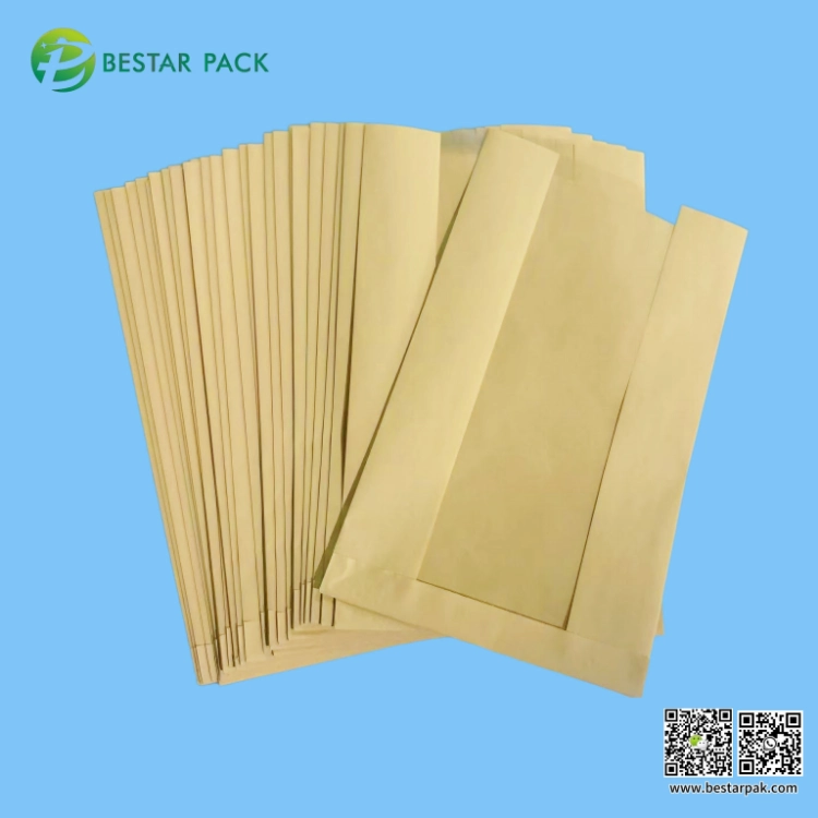 Beg Kertas Bakeri Coklat Biasa Tersuai dengan Tingkap